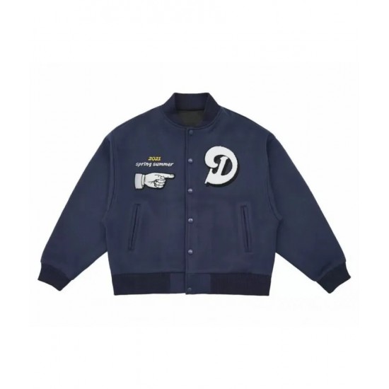 Doncare City View Collage Blue Varsity Jacket